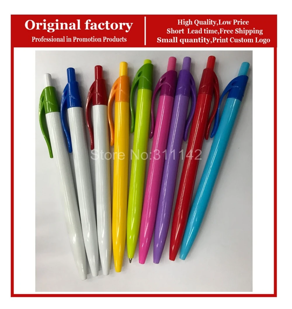 Promoción ecológica Bolígrafo Retráctil bolígrafo de plástico logo personalizado|logo pen|ball point penpens - AliExpress