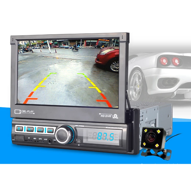 Essgoo 1 Din Car Multimedia Auto Radio Retractable Touch Screen Autoradio Stereo Video Player Support Bluetooth Rear View Camera
