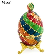 2016 Easter Colorful faberge egg bejeweled jewelry crystal trinket box on Stand set with enamel and Crystals For decoraction цена 2016 Easter Colorful faberge egg bejeweled jewelry crystal trinket box on Stand set with enamel and Crystals For decoraction цены онлайн