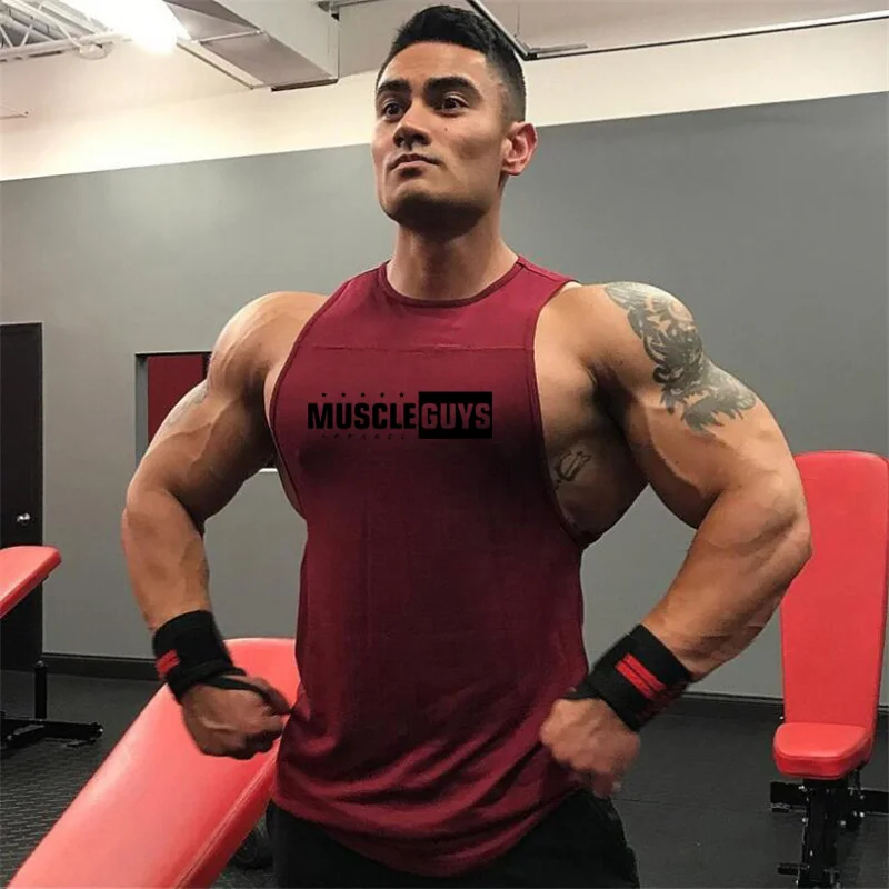 Тренажеры торговой марки Muscleguys одежда Спортивная майка Бодибилдинг Стрингер