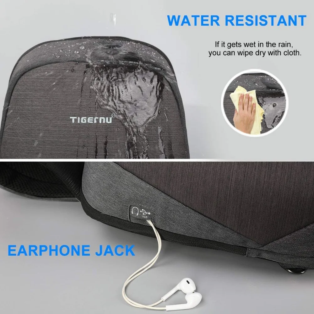 Tigernu مكافحة سرقة Crossbody حقيبة عارضة الرجال حقيبة صدر للرجال للماء حقيبة كتف بحب تعليق حقيبة ساعي صالح 9.7 \ Tigernu مكافحة سرقة Crossbody حقيبة عارضة الرجال حقيبة صدر للرجال للماء حقيبة كتف بحب تعليق حقيبة ساعي صالح 9.7 \