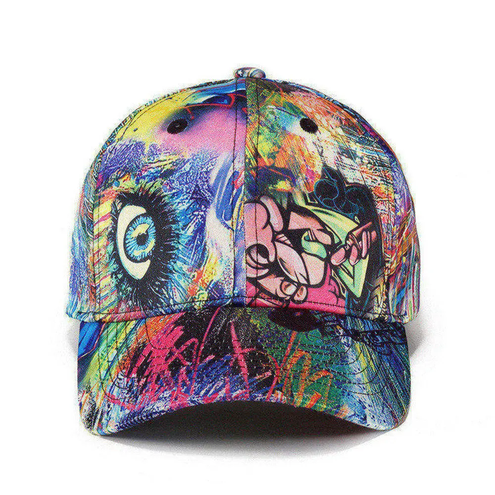 TOHUIYAN الكتابة على الجدران المطبوعة قبعة بيسبول الرجال النساء قابل للتعديل Gorras قبعة الشمس الصيف الشارع الرقص قبعة بتصميم هيب هوب الأزواج قبعا...