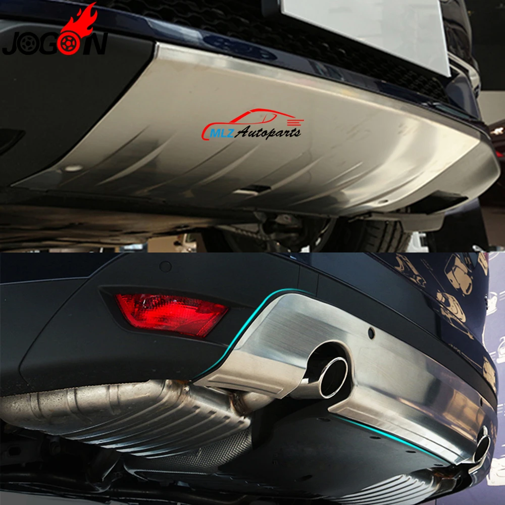 

For Jaguar F-Pace X761 2016 2017 Front & Rear Trunk Bumper Guard Protector Skid Plate Cover Trim Stainless Steel 2PCS