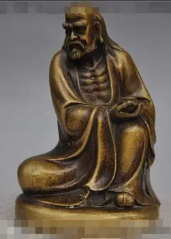 

S01365 9"chinese buddhism bronze Damo Bodhidharma Dharma Buddha god Immortal statue