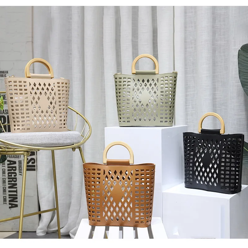 FUNMARDI عالية الجودة النساء حقائب اليد بو الجلود الجوف خارج حقائب كتف للنساء Crossbody أكياس الصيف عارضة اليد WLHB1893