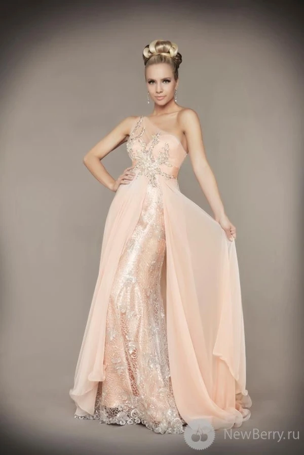 TH Cheap Prom Dress Under 50 A Line Pink Lace Chiffon