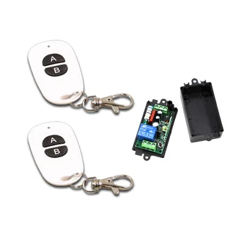 

High Quality AC110V 220V 1CH RF Wireless Remote Control Switch System 2Transmitter and 1Receiver with 2Buttons Toggle 315/433MHZ