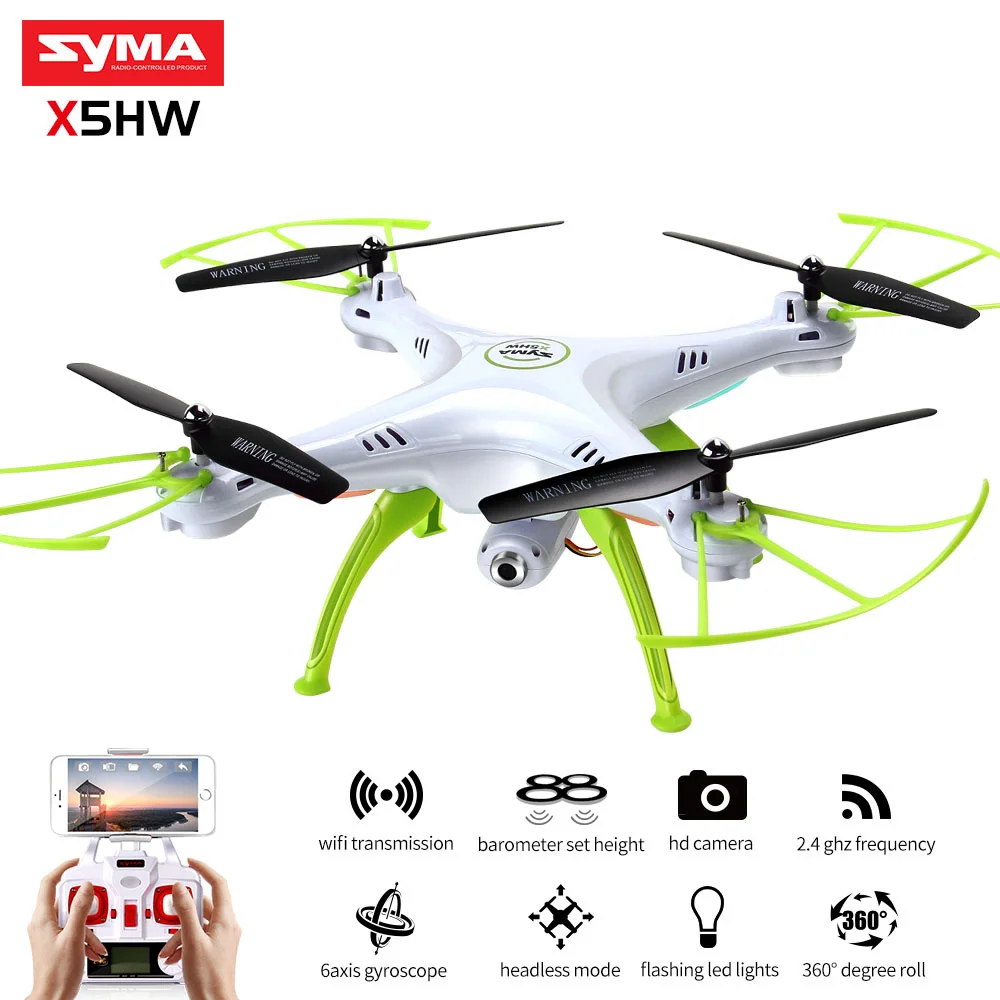 SYMA X5HW Радиоуправляемый квадрокоптер Дрон с камерой Wi Fi FPV HD передача в реальном