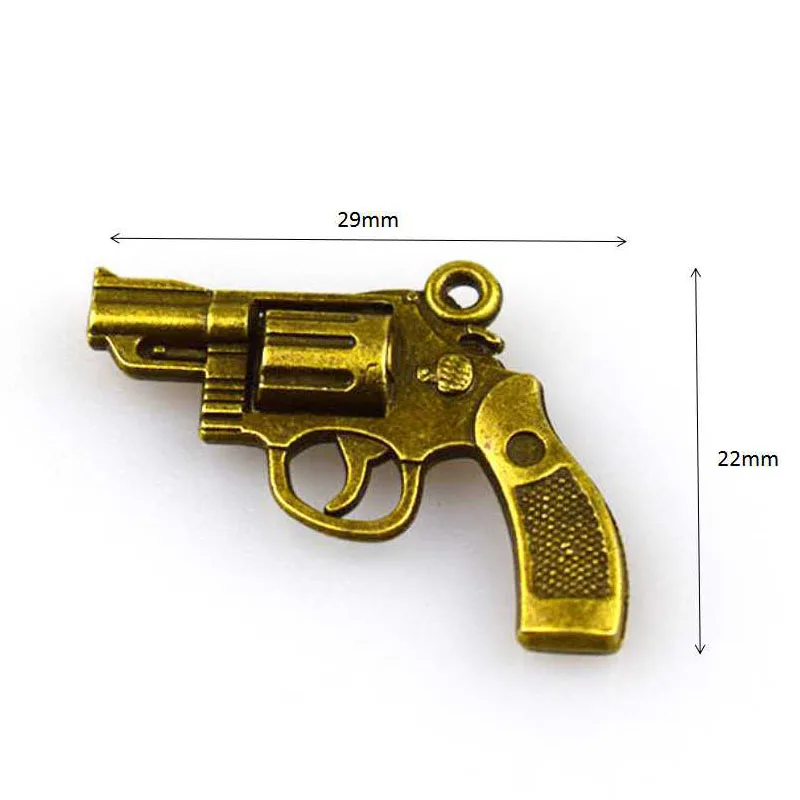 5 шт. Талисманы пистолет револьвер 29*22 мм древняя бронзовая подвеска изделий