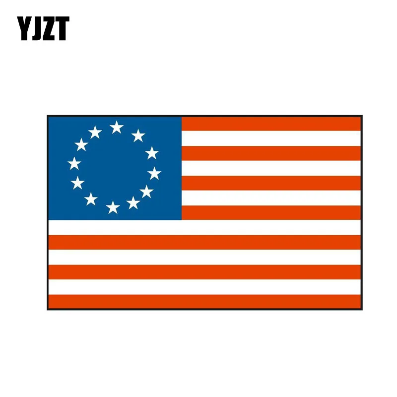 YJZT 15.8CM*9.6CM Personality Reflective Historical BETSY ROSS Flag Car Sticker Decal 6-0524 | Автомобили и мотоциклы