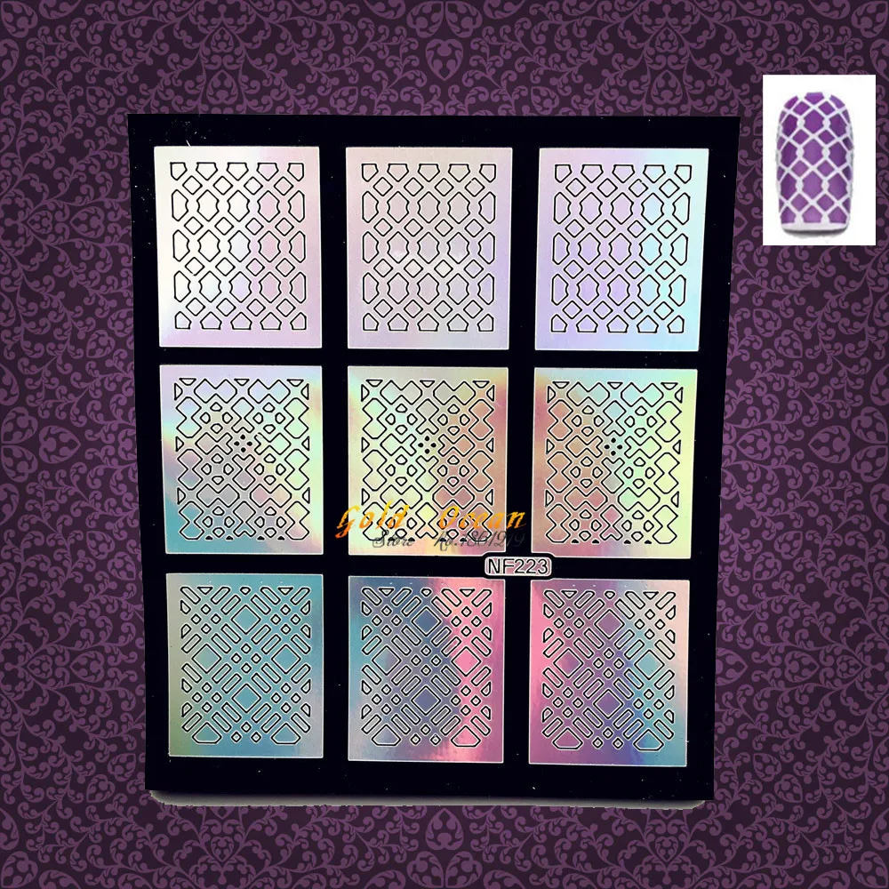 1 шт. уникальный дизайн ногтей рыболовная сетка полый блестящий трафарет для