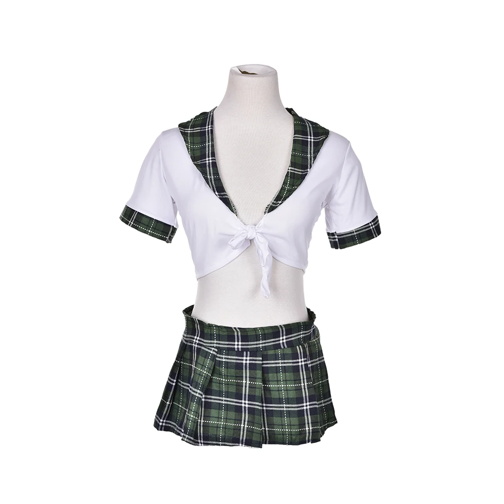 2Pcs Set Sexy Students School Girl Uniform Role Play -8891