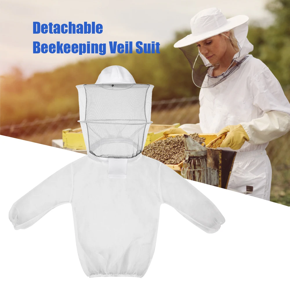 Beekeeping Jacket Veil Bee Keeping Suit Hat Mask Face Protect Outdoor Supply 