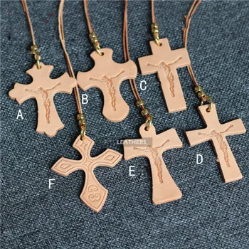 

Handmade leather DIY material package QQW-168 homemade leather small object car pendant leather cross decoration Cross ornament