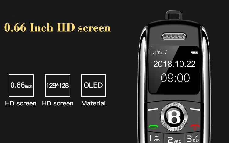 Мини-телефон, bluetooth, набор номера, волшебный голос, один ключ, регистратор, мобильный телефон, две sim-карты, маленький мобильный телефон, русский язык