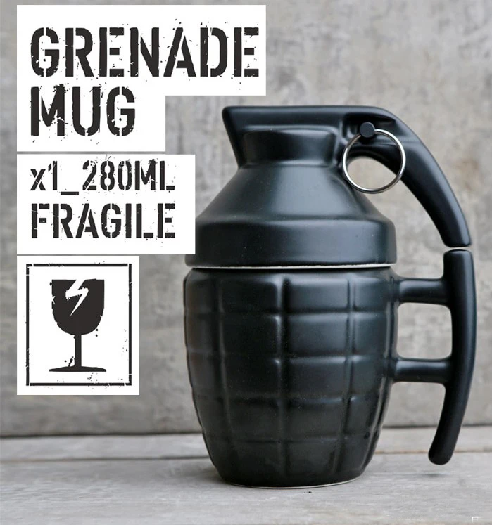 Creative Grenade Coffee Mugs Practical Water cup with Lid Funny Gifts Granada creativa taza de cafe