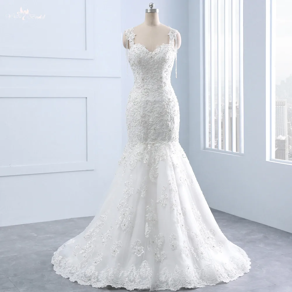 Rsw1335 реального индивидуальный заказ тяжелых бисером Vestido branco Renda Vestido De Noiva Sereia