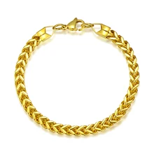 Горячая 4 мм 6 мм титановая сталь Золотой Цвет Передняя Задняя цепь браслет и браслеты модные мужские ювелирные изделия из нержавеющей стали подарок для братьев
