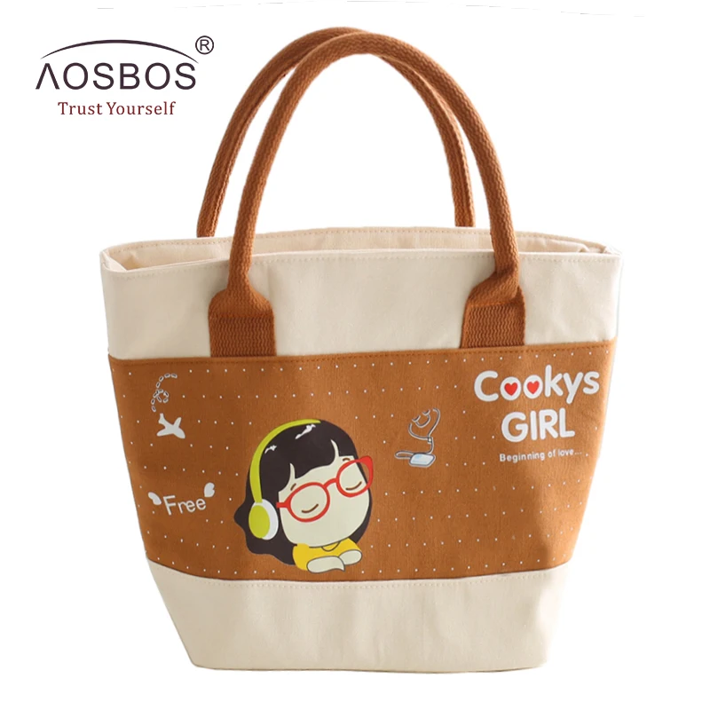 

Aosbos Cartoon Thermal Insulated Lunch Bags for Students Girls Cute Bento Bag Food Organizer Box Little Girl Portable Cooler Bag