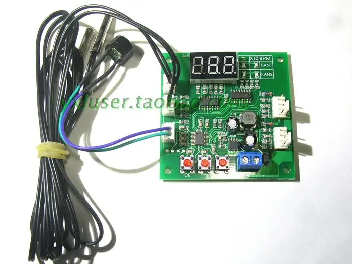 Digital Display Two Way PWM Four Wire Fan Temperature Control Governor 12V24V48V Digital Display Two Way PWM Four Wire Fan Temperature Control Governor 12V24V48V
