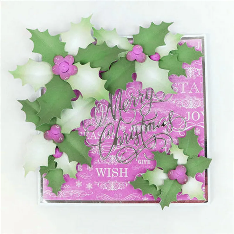 

Holly Leaves Metal Cutting Dies Scrapbooking New 2019 Crafts Dies Holly Dies Cuts Card Making Album Embossing