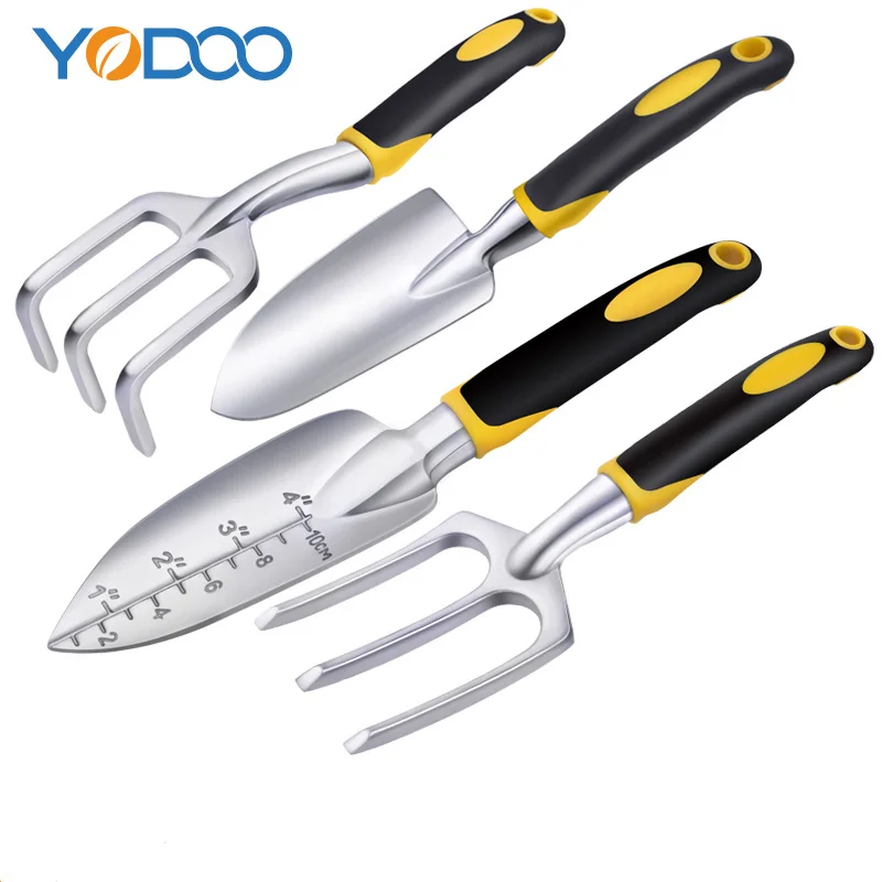 4 pcs set Прочный портативный сплав мини Лопата, грабли бонсай садовые инструменты набор ПВХ ручка металлическая головка для цветов Горшечное растение - Цвет: 4 pcs set