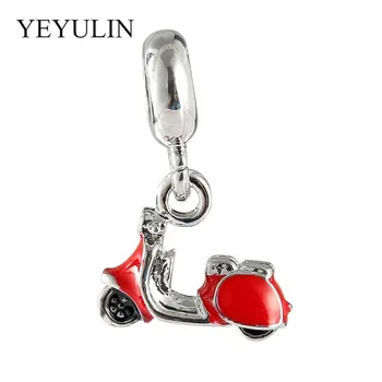 

10 Pcs Red Electric Car Shape Pendant Big Hole Beads For DIY Charms Necklace Bracelet Fashion Jewelry Making Findings