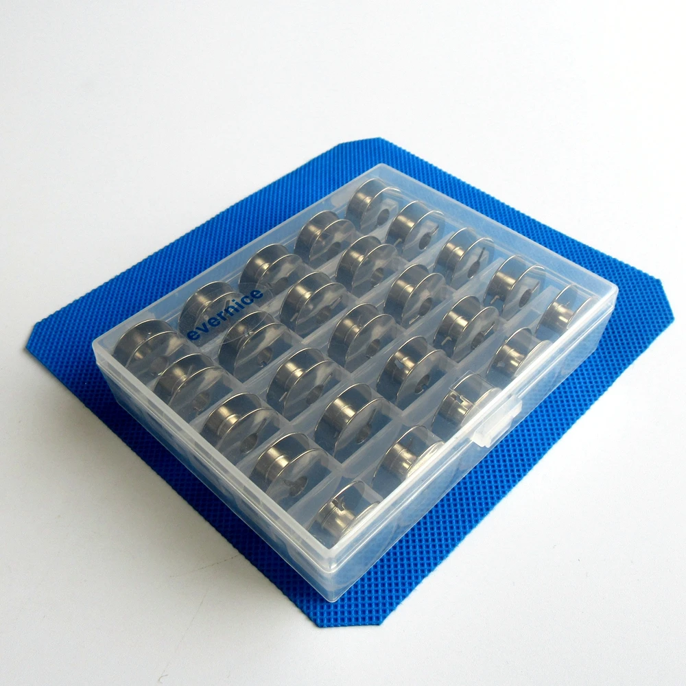 25 Pcs W/Scatola Di Metallo Bobine Per Pfaff Selezionare 2.0 2.2 3.0 3.2 4.0 4.2 +