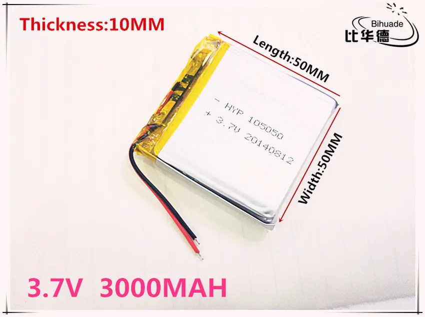 3,7 в 3000 мАч 105050 литий-полимерный литий-ионный аккумулятор для Mp3 MP4 MP5 gps psp mobile bluetooth