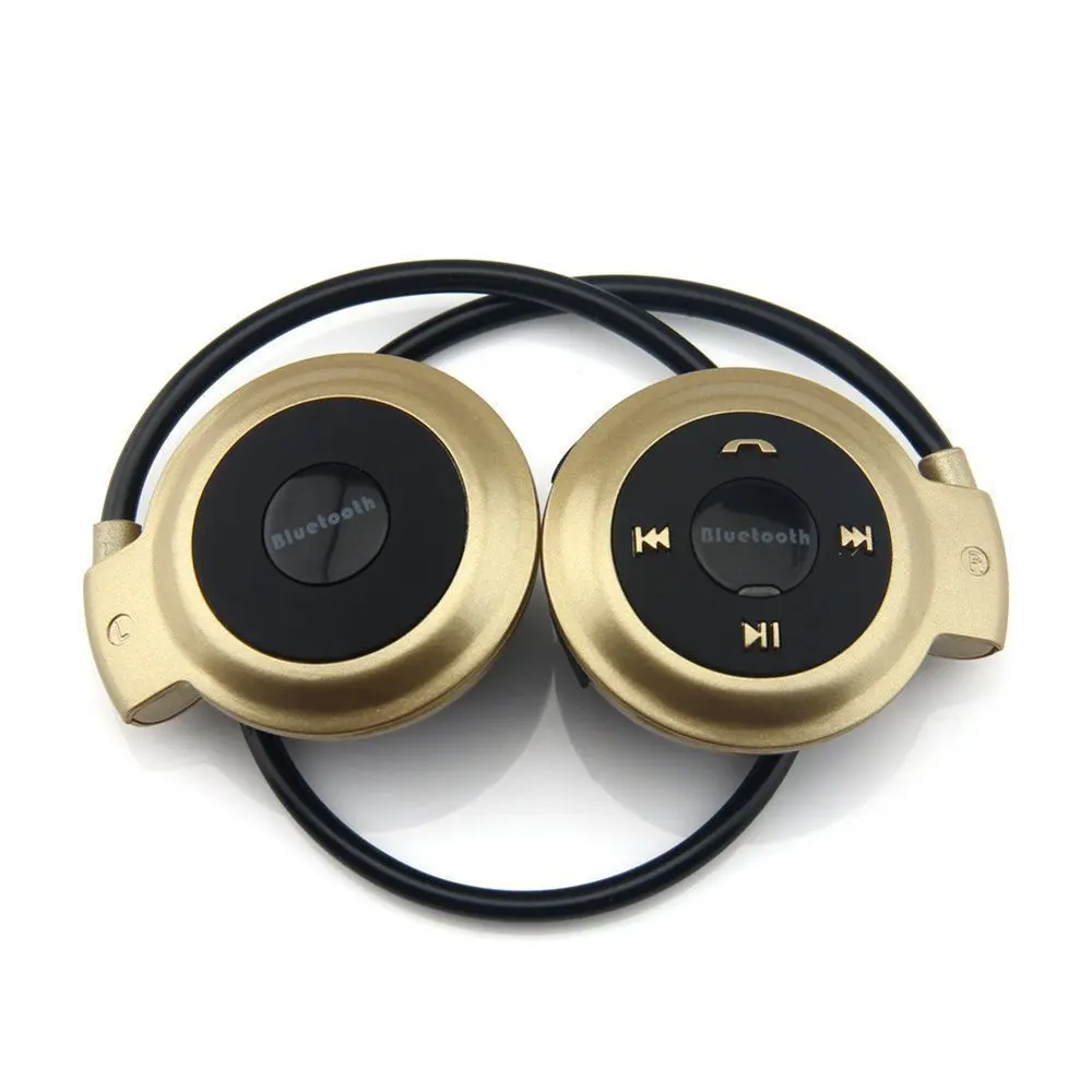 Nvahva MP3-плееры Bluetooth наушники, Беспроводной Спорт гарнитура MP3-плееры с fm Радио, стерео наушники TF карты mp3 MAX до 32 ГБ - Цвет: Золотой