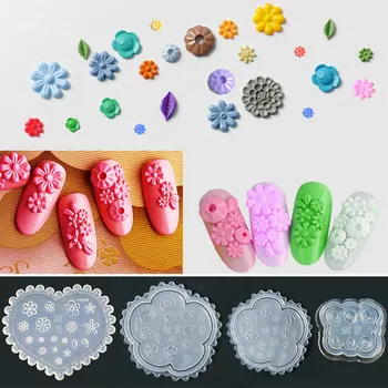 

1pc Unicorn Flamingo Silicone Mold Daisy Flowers 3D Template Mold Leaves Resin Mold For DIY Nail Art Acrylic UV Gel Mold