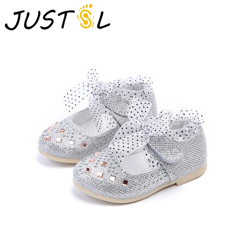 

JUSTSL 2017 Summer new Girls fashion dance shoes children non-slip princess sandals Rhinestones solid shoes for kids size21-25