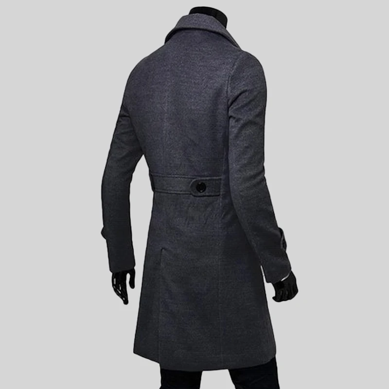 Для мужчин Военная Униформа Бизнес Верхняя одежда длинный Шерстяное пальто двубортный плащ-Тренч пальто толстый Для мужчин s woolcoat куртка Ling утеплённые пальто