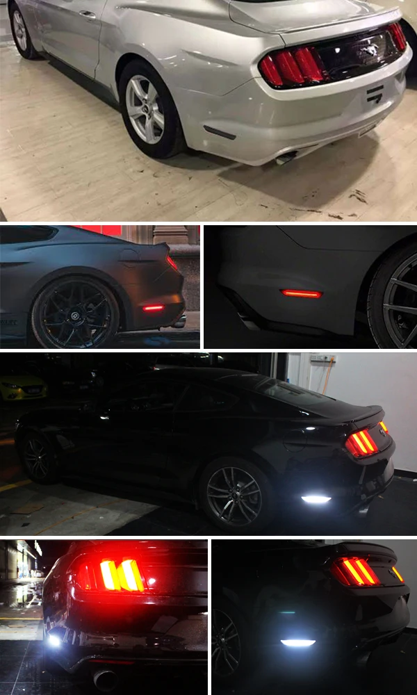 IJDM для автомобиля Mustang светодиодный задний Боковой габаритный фонарь с 96-SMD-4014 светодиодный фонарь для- Ford Mustang Белый Красный 12 В