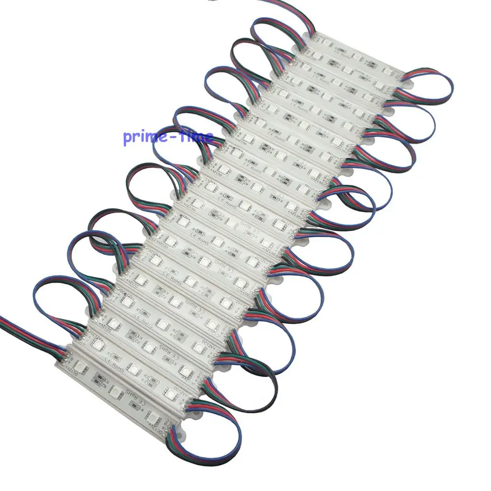 20pcs DC12V 5050 3 LED Modules RGB/Green/Red/Blue/White/Warm White IP65 Waterproof For Channel Letter And Advertising