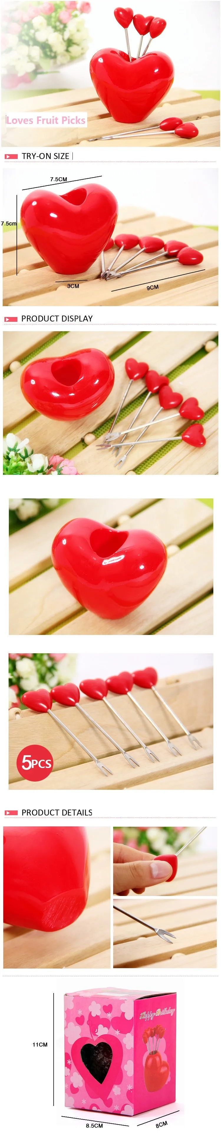 Forchette frutta di colore colore rosso