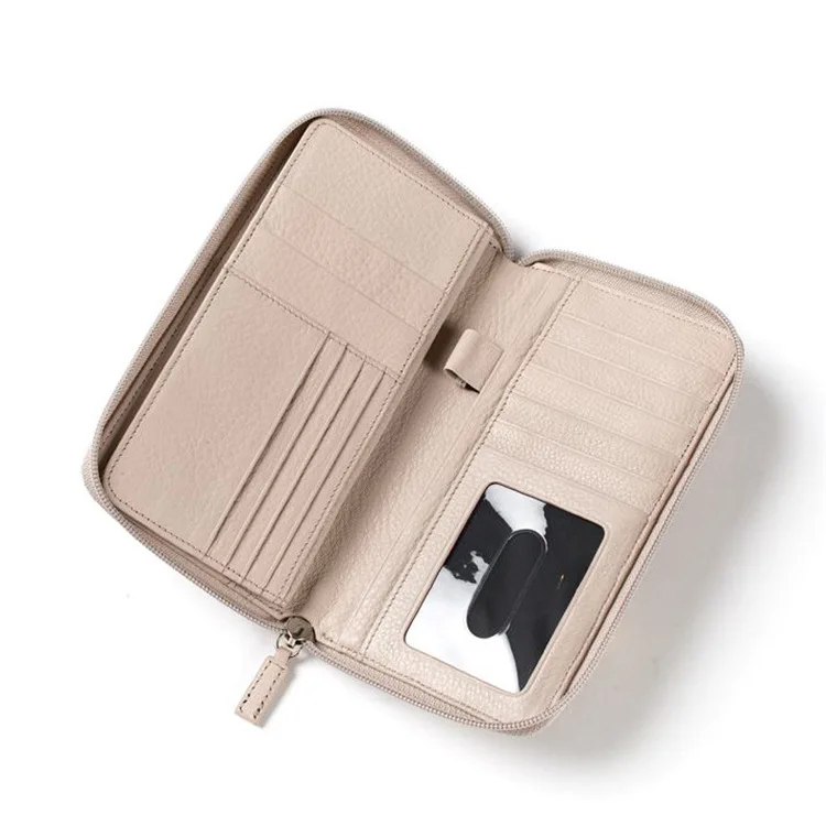 Zippered-Checkbook-Wallet-Grey
