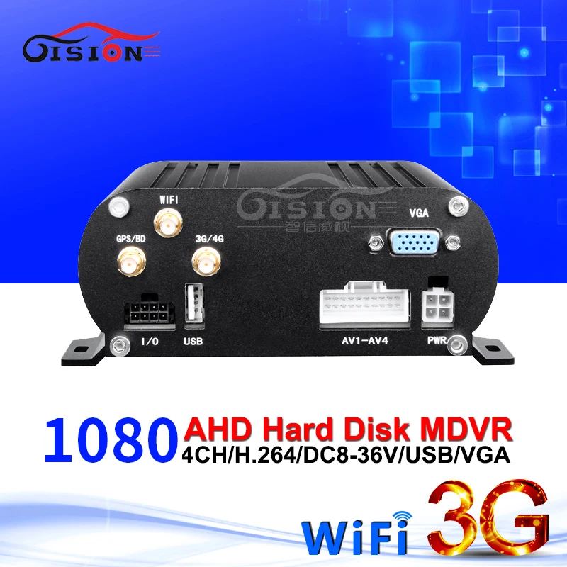 4 канала CCTV AHD DVR рекордер 1080P в режиме реального времени 3G GPS Wifi автомобильный