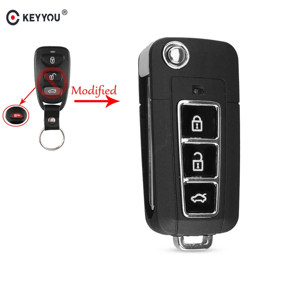 KEYYOU для Kia Cerato Sportage Forte Автомобильный ключ 3 + 1 задняя Кнопка модифицированный Флип