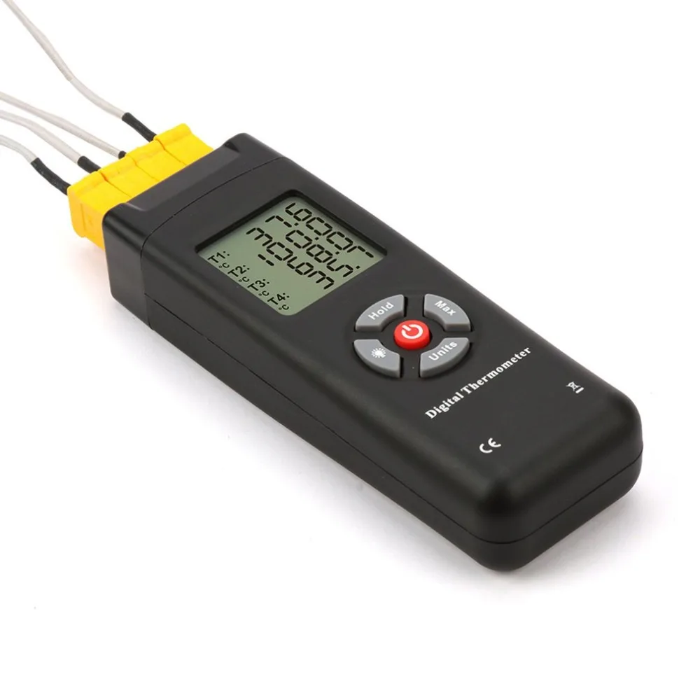 TL TK04 Digital Thermometer Thermocouple Contact Moisture Meter Tester