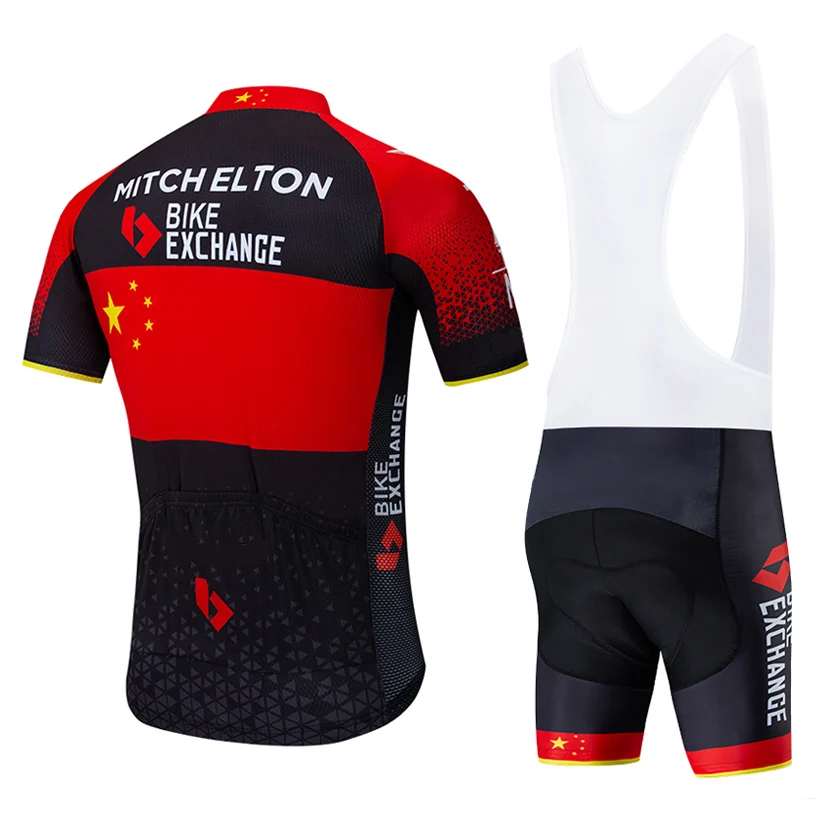 Команда MITCHELTON RED PRO Велоспорт Джерси нагрудники шорты костюм Ropa Ciclismo мужские летние быстросохнущие велосипедный майон одежда