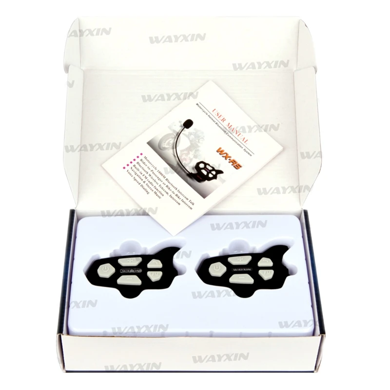 

new 2PCS Built-in FM Radio Large Volume Moto Bluetooth Helmet walkie-talkie Motorcycle Bluetooth Intercom 1000M Interphone