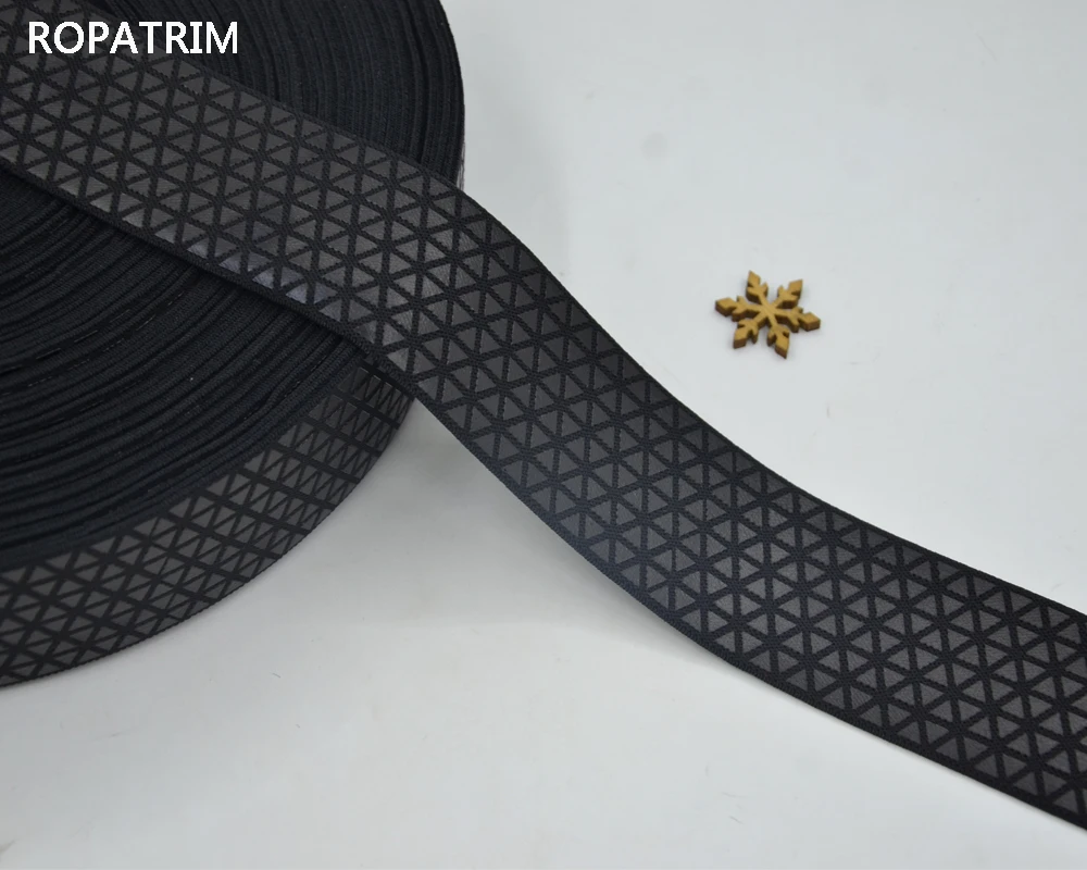 10 ярдов 5 см изысканное качество Черный цвет Trigon стиль эластичная лента DIY Швейные аксессуары эластичная лента