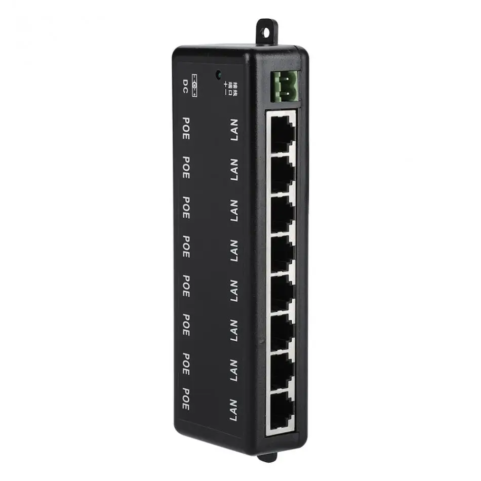 DC12V-48V 8 интерфейсов Пассивный PoE адаптер питания через Ethernet POE модуль питания инжектор