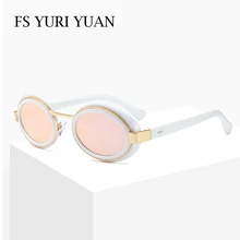 FS YURI YUAN plout новая мода Cobain очки HD линзы UV400 Высокое качество овальные солнцезащитные очки для мужчин и женщин oculos горячая распродажа