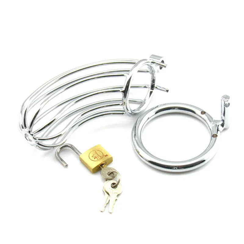 Stainless Steel Male Chastity Device Penis Ring Cock Cage Virginity Lock Rings Sex Toys for Men 40mm/45mm/50mm