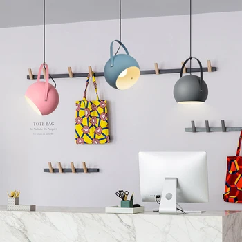 

Postmodern Clolor Led Pendant Lights Nordic Lamp Home Art Decor Loft Hanglamp Aluminum luminaria Bar Dining Room Dia 20cm e27