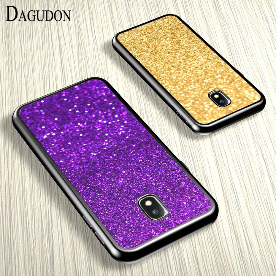 

DAGUDON Phone Case for Samsung galaxy J5 2017 Soft TPU Back Cover case for Samsung J5 2017 j530F Bling glitter gold silicon case