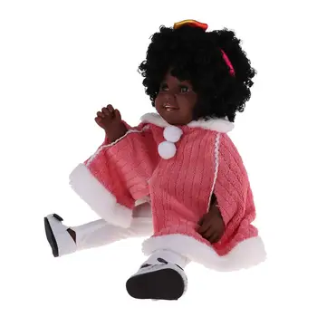 

45cm 18inch African Newborn Baby Doll Black Reborn Baby Doll Toys Birthday Christmas Gift for Children Kids Toddler