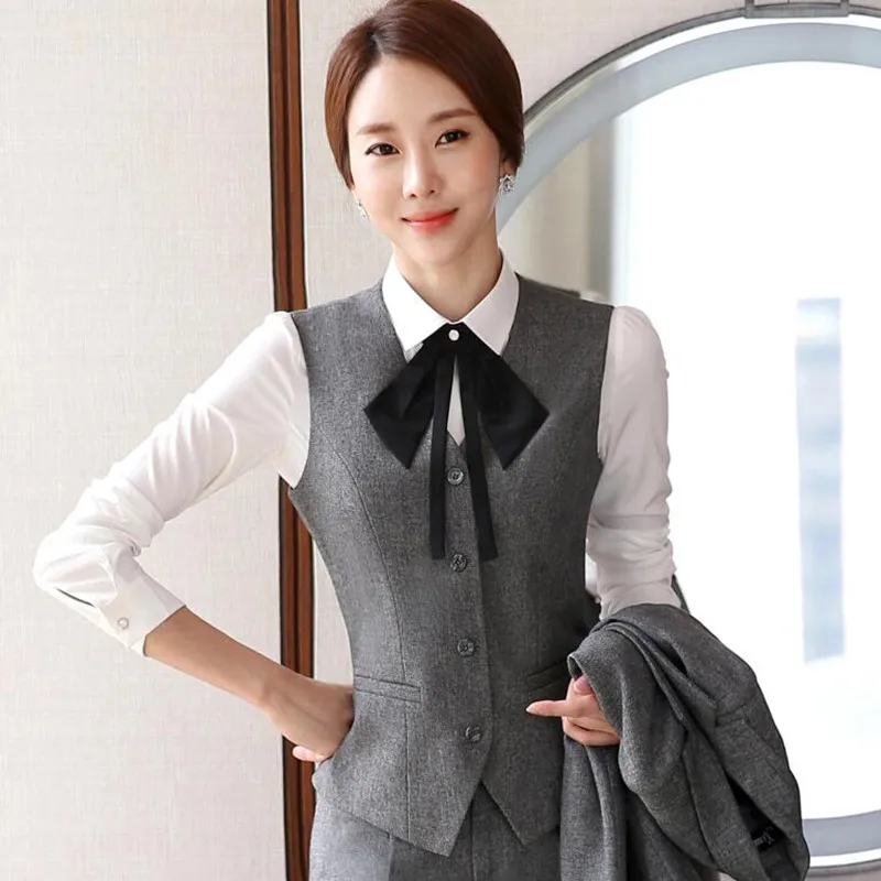Kegiani Women Waistcoat Vest Gilet V-Neck Business Career Ladies Tops Office Formal Work Wear Outerwear